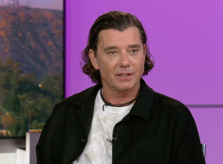 Gavin Rossdale, wearing a black jacket over a T-shirt and sitting in a chair, speaks to Fox News Digital on set in Los Angeles.