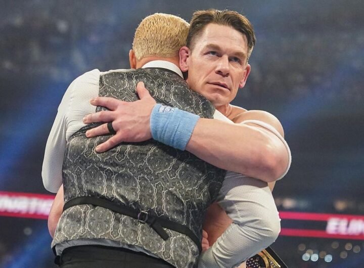 John Cena hugs Cody Rhodes